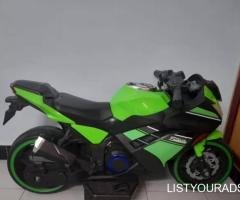 Green chargeable bike with key and battery