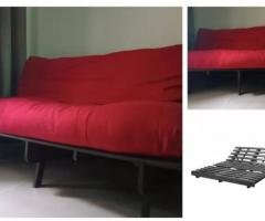 Foldable double futon with mattress