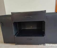 piece TV unit with storage and two drawers