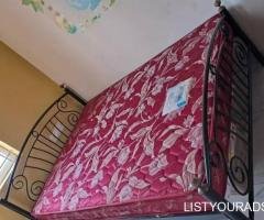 Iron Cot with bed(queen) for sale