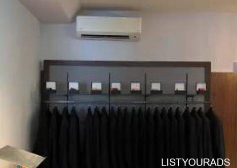 Display wardrobes and display stands for retail stores